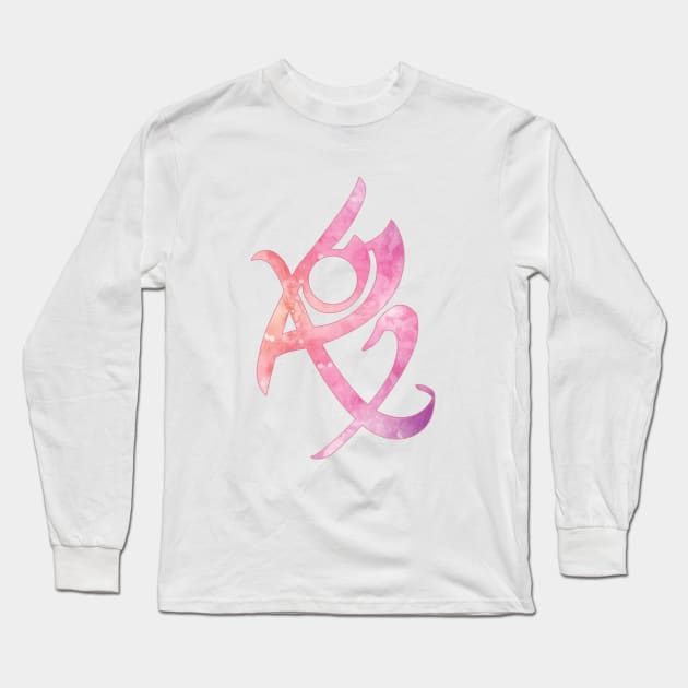 Shadowhunters rune / The mortal instruments - fearless rune (pink watercolour) - Clary, Alec, Jace, Izzy, Magnus - Parabatai - Mundane Long Sleeve T-Shirt by Vane22april